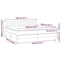 cadre de lit et matelas Vert foncé 200x200cm Velours