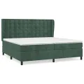 cadre de lit et matelas Vert foncé 200x200cm Velours