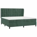 cadre de lit et matelas Vert foncé 200x200cm Velours