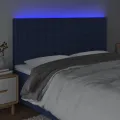 Tête de lit à LED Bleu 160x5x118/128 cm Tissu