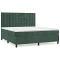 cadre de lit et matelas Vert foncé 180x200cm Velours
