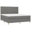 cadre de lit et matelas et LED Gris foncé 160x200 cm