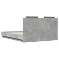 Cadre de lit avec tête de lit gris béton 120x190 cm