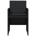 Chaises de jardin lot de 4 avec coussins noir résine tressée