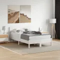 Tête de lit blanc 135 cm bois massif de pin