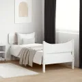Cadre de lit avec tête de lit blanc 90x190cm bois de pin massif