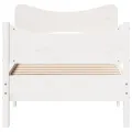 Cadre de lit avec tête de lit blanc 90x190cm bois de pin massif
