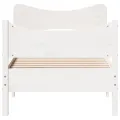 Cadre de lit avec tête de lit blanc 90x200cm bois de pin massif