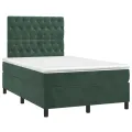 cadre de lit avec matelas vert foncé 120x190 cm