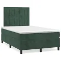cadre de lit avec matelas LED vert foncé 120x190 cm