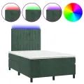 cadre de lit avec matelas LED vert foncé 120x190 cm