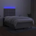 cadre de lit et matelas et LED Gris clair 120x200 cm