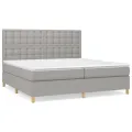cadre de lit avec matelas Gris clair 200x200cm Tissu