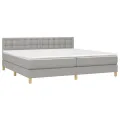 cadre de lit avec matelas Gris clair 200x200cm Tissu