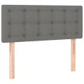 cadre de lit avec matelas Gris foncé 100x200cm Tissu