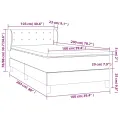 cadre de lit avec matelas Gris foncé 100x200cm Tissu