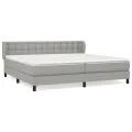 cadre de lit avec matelas Gris clair 200x200cm Tissu