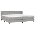 cadre de lit avec matelas Gris clair 200x200cm Tissu