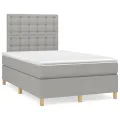 cadre de lit avec matelas Gris clair 120x200cm Tissu