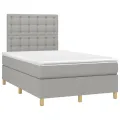 cadre de lit avec matelas Gris clair 120x200cm Tissu