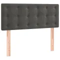 cadre de lit et matelas Gris foncé 90x200 cm Velours