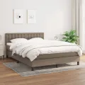cadre de lit avec matelas Taupe 140x200 cm Tissu
