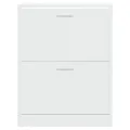 Armoire à chaussure Blanc brillant 63x24x81 cm Bois ingénierie