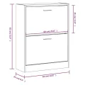 Armoire à chaussure Blanc brillant 63x24x81 cm Bois ingénierie
