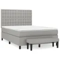 cadre de lit avec matelas Gris clair 140x190cm Tissu