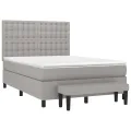 cadre de lit avec matelas Gris clair 140x190cm Tissu