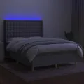 cadre de lit matelas LED Gris clair 140x200 cm Tissu