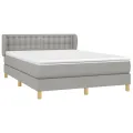 cadre de lit avec matelas Gris clair 140x200cm Tissu