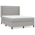 cadre de lit avec matelas Gris clair 140x190cm Tissu