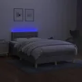 cadre de lit matelas LED Gris clair 120x200 cm Tissu