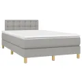 cadre de lit avec matelas Gris clair 120x200cm Tissu