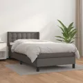 cadre de lit avec matelas Gris 90x190 cm Similicuir