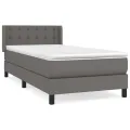 cadre de lit avec matelas Gris 90x190 cm Similicuir