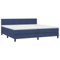 cadre de lit avec matelas Bleu 200x200 cm Tissu