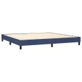 cadre de lit avec matelas Bleu 200x200 cm Tissu