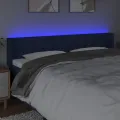 Tête de lit à LED Bleu 203x16x78/88 cm Tissu