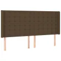 Tête de lit à LED Marron foncé 203x16x118/128 cm Tissu