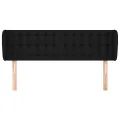 Tête de lit avec oreilles Noir 147x23x78/88 cm Tissu