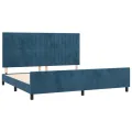 Cadre de lit avec tête de lit Bleu foncé 200x200 cm Velours