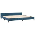 Cadre de lit avec tête de lit Bleu foncé 200x200 cm Velours