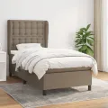 cadre de lit avec matelas Taupe 90x200 cm Tissu