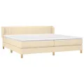 cadre de lit avec matelas Crème 200x200 cm Tissu