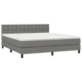 cadre de lit matelas LED Gris foncé 160x200 cm Tissu