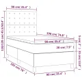 cadre de lit et matelas et LED Bleu 90x190 cm Tissu