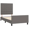 Cadre de lit avec tête de lit Gris 80x200 cm Similicuir