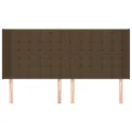 Tête de lit avec oreilles Marron foncé 203x16x118/128 cm Tissu